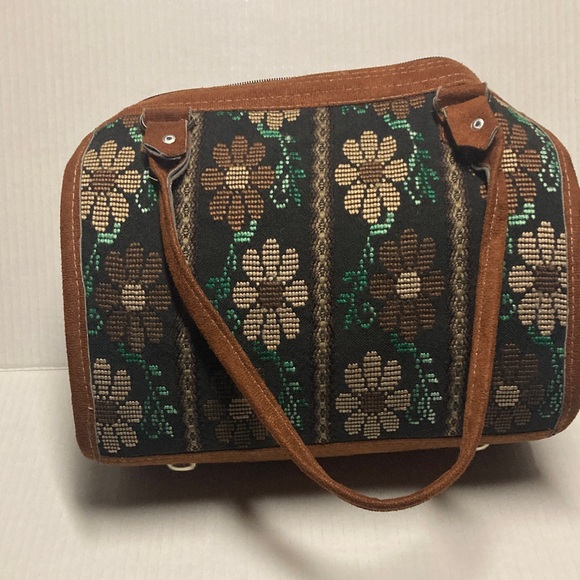 Handbags - Vintage Floral Patterned Barrel Needlepoint Women's Bag